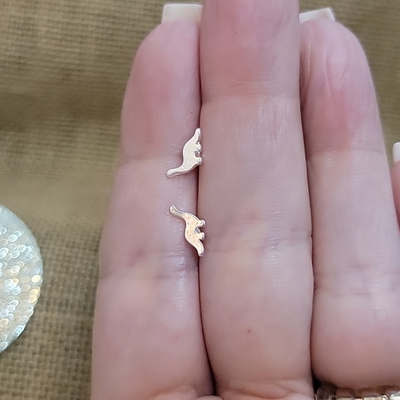 DINOSAUR STERLING STUD EARRINGS - Picture 3 of 4